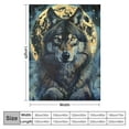 thumbnail image 4 of Chilfamy  Wolf Throw Blanket for Bed, Wolf Lightweight Super Soft Plush Flannel Throw Blanket for Women, White, 4 of 6