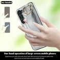 thumbnail image 2 of Allytechgroup for Samsung Galaxy S25+ Case, Premium PU Leather Shockproof Ring Holder Kickstand Hand Strap Drop Protection Stylish Phone Case for Samsung Galaxy S25+ Plus, Silver, 2 of 8