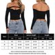 thumbnail image 2 of Haut Moulant Señoras Bodycon Top Slim Fit Sexy Túnica Top Hollow Out Navel Exposed Daily Outfit Ygjytge Negro S para Mujer, 2 of 6