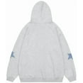 thumbnail image 3 of Silver Basic Oversized Star Patterned Hoodie Y2k Couple Star Print Long Sleeved Autumn Casual Coat M,Grey-1, 3 of 3