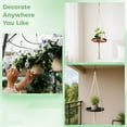 thumbnail image 5 of 2Pcs Hanging Plant Holders, Macrame Plant Hangers with Wood Tray, Cotton Hanging Planter Shelves, Plant Display Holders for Living Room, Bedroom, Kitchen, 5 of 5