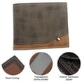thumbnail image 3 of Cartera sencilla de cuero con múltiples compartimentos para tarjetas, con clip para billetes para hombre, color café oscuro, 3 of 5