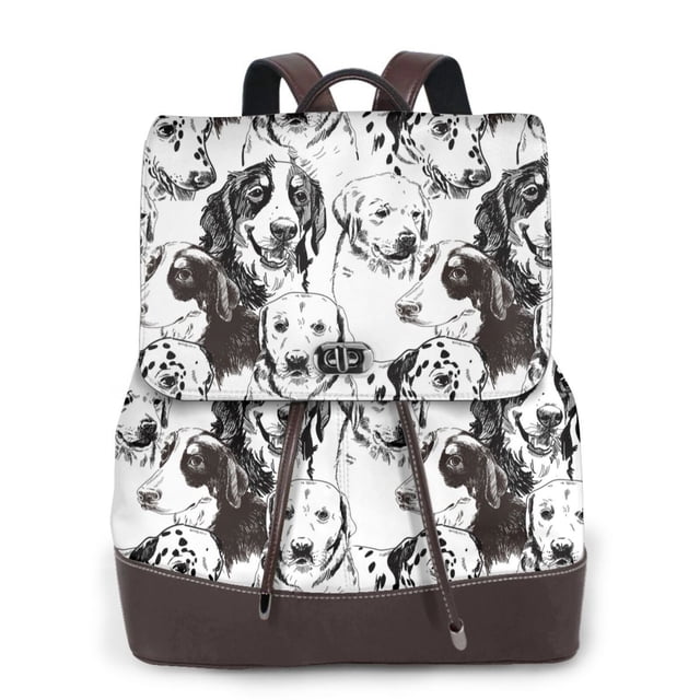 Easygdp Labrador Retriever Dog Mochila de Cuero para Mujeres, Bolso de Hombro, Bolsos de Mano de Moda para Trabajo y Viajes
