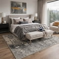 thumbnail image 2 of GENIMO 8'x10' Area Rug for Living Room, Large Machine Washable Non Slip Low Pile Rug for Bedroom Dining Room, Soft Abstract, MID-GREY MARBLE, 2 of 4