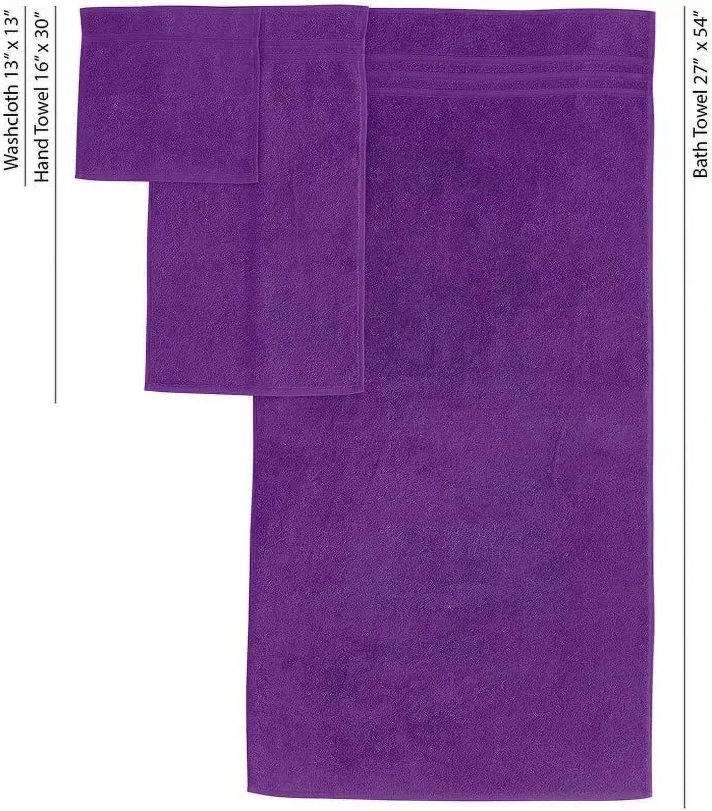 Hawmam Linen 6-Piece Bathroom Set - 100% Turkish Cotton, Lilac Purple, 2 Bath Towels, 2 Hand Towels, 2 Washcloths, High Absorbent, Quick Dry, Low Lint - Bathroom Accessories, Dorm Room Essentials