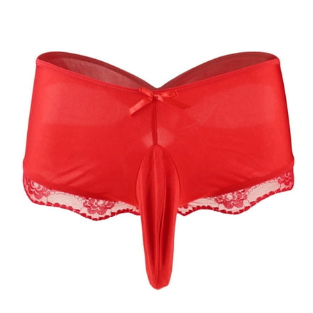 

Men S Sexy Underwear Briefs Slippery Lace Back Cross Boxer Briefs 0110