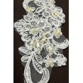 thumbnail image 4 of 8"x3" White Beaded Corded Sequins Embroidery Gorgeous Motif Applique by Pair, 4 of 4