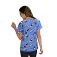 thumbnail image 3 of Womens Medical Nursing Print Scrub Uniform Top GT Performance-Around the World-X-Large, 3 of 5