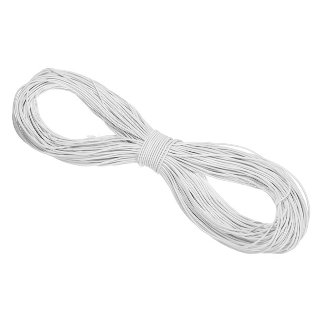 Uxcell Elastic Cord Heavy Stretch String Rope for Crafting DIY Sewing Hook Straps Camping Tie Down Strap White 2.5mm x 100m