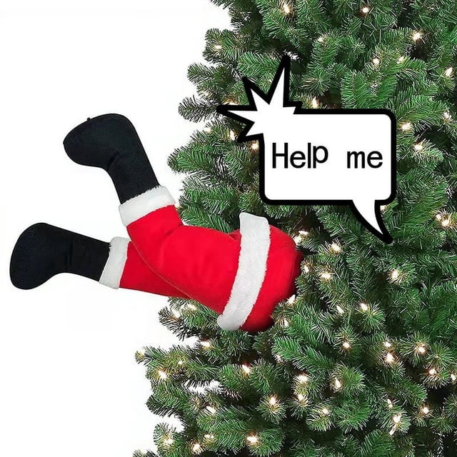 Elfo de Navidad rojo Adornos para el cuerpo Decoraciones Arpillera Pose-able Felpa Piernas brillar Electrónica