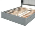thumbnail image 7 of Royard Oaktree Queen Size Wood Platform Bed with 4 Drawers, Modern Storage Bed with Upholstered Storage Headboard and Storage Shelves, Wooden Bed Frame with Slats, No Box Spring Needed, Gray, 7 of 7