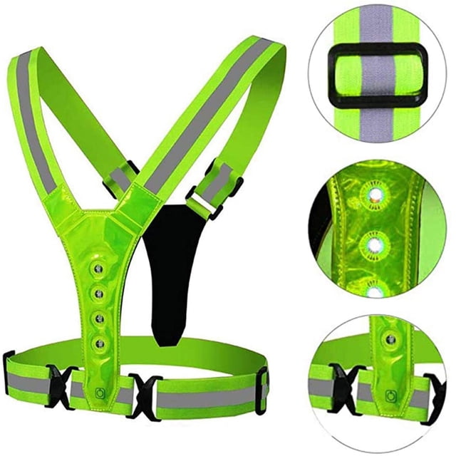 Visibility Neon Vest Reflective Belt Vest Fit for Running Cycling Sports