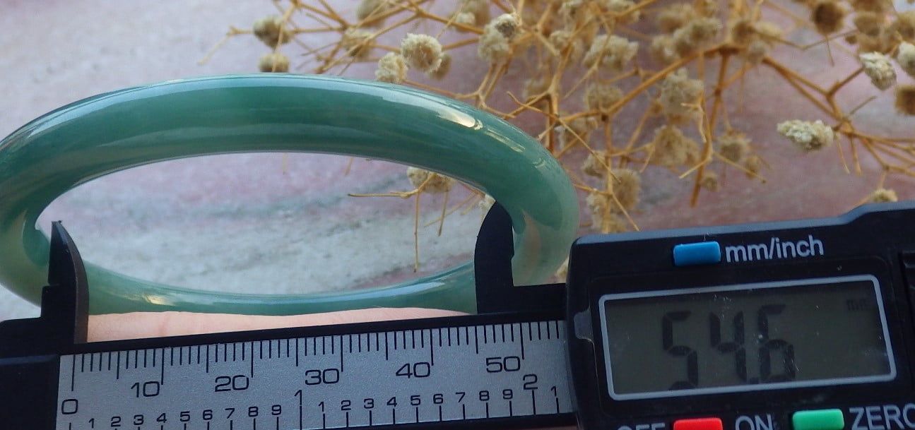 Icy Green Natural A JADE Jadeite Circle Bangle Bracelet 55 mm 681102 TN