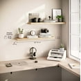 thumbnail image 3 of Ballucci 36" Floating Shelves, 2-Pack Wood Wall Shelf Set with Invisible Brackets, 8" Deep, Oak Finish, 3 of 9
