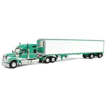 First Gear DCP 1/64 Green & White Kenworth W990 with Spread Axle Reefer Trailer 60-1946