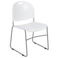 thumbnail image 1 of Flash Furniture Hercules Plastic Carry Handle Stacking Chair in White and Silver, 1 of 12