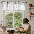 thumbnail image 5 of Eucalyptus Leaves Window Valance Curtain Gray Leaf Rod Pocket Short Curtain for Living Room, Bedroom & Kitchen Window Decor 42x18in, 5 of 8