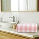 thumbnail image 4 of Toalla de felpa gruesa de coral a cuadros rosa, super absorbente, toalla para baño y cara del hogar, 4 of 6