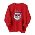 thumbnail image 5 of Cadancy Christmas Shirts for Women 2025 Trendy Long Sleeve Pullover Cute Santa Claus Print Sweatshirts Crewneck Funny Xmas Holiday Party Tops Loose Winter Clothes, 5 of 5