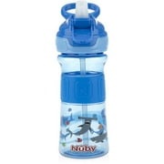DDI Nuby Push Button Flip-it Soft Spout on the Go Cups - Blue Sharks 12 oz Case of 12