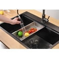 thumbnail image 4 of 33 Inch Drop In & Undermount Kitchen Sink, Single Bowl Stainless Steel Kitchen Sink, Deep Basin Rust Resistant Farmhouse Sink with Noise Canceling Technology Black, 4 of 9
