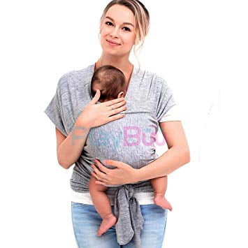 Moby Wrap Baby Carrier - Soft Baby Wrap Carrier and Sling, PlayBuu™ (Grey)