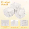 thumbnail image 3 of Uxcell 100 piezas de forros de papel para cupcakes cuadrados, tazas desechables blancas para hornear, 3 of 7