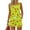 Yellow, variant on JULMCOMO Halloween 2 Piece Sets for Women Funny Halloween Printed Square Neck Drawstring Tank Tops Funny Print Holiday Costume Matching Sets Dark Purple 2XL
