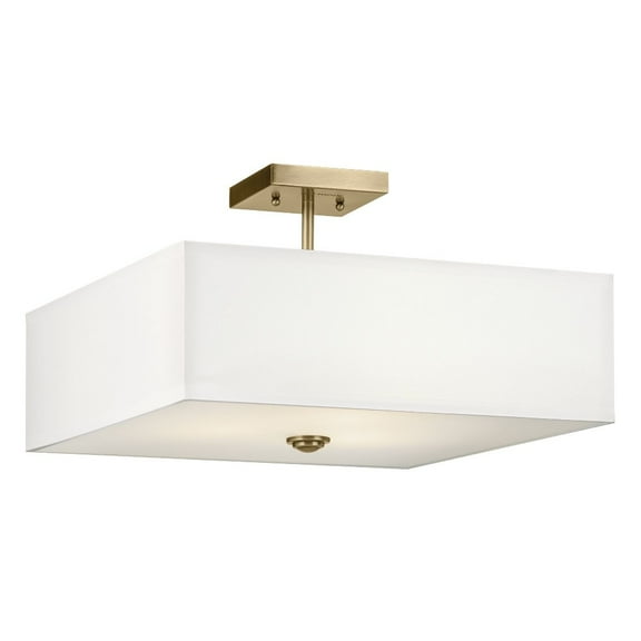 43693NBR Kichler Lighting Shailene - 3 Light Semi-Flush Mount - 18 inches wide-Natural Brass Finish