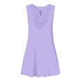 thumbnail image 5 of VBVC Women's Sleeveless Lace Insert Split Neck Dress , Ladies' Casual Loose Mini Tunic Dress , Summer Solid Color Shift Dress For Women, S-3XL, 5 of 5