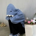 thumbnail image 4 of TAIAOJING Women Cute Shark Hoodie Long Sleeve Blue Kawaii Shark Shape Hooded Pullover Sweatshirts, 4 of 7