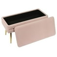 thumbnail image 5 of Maklaine 16.5"H Transitional Velvet Storage Bench in Blush Pink, 5 of 6
