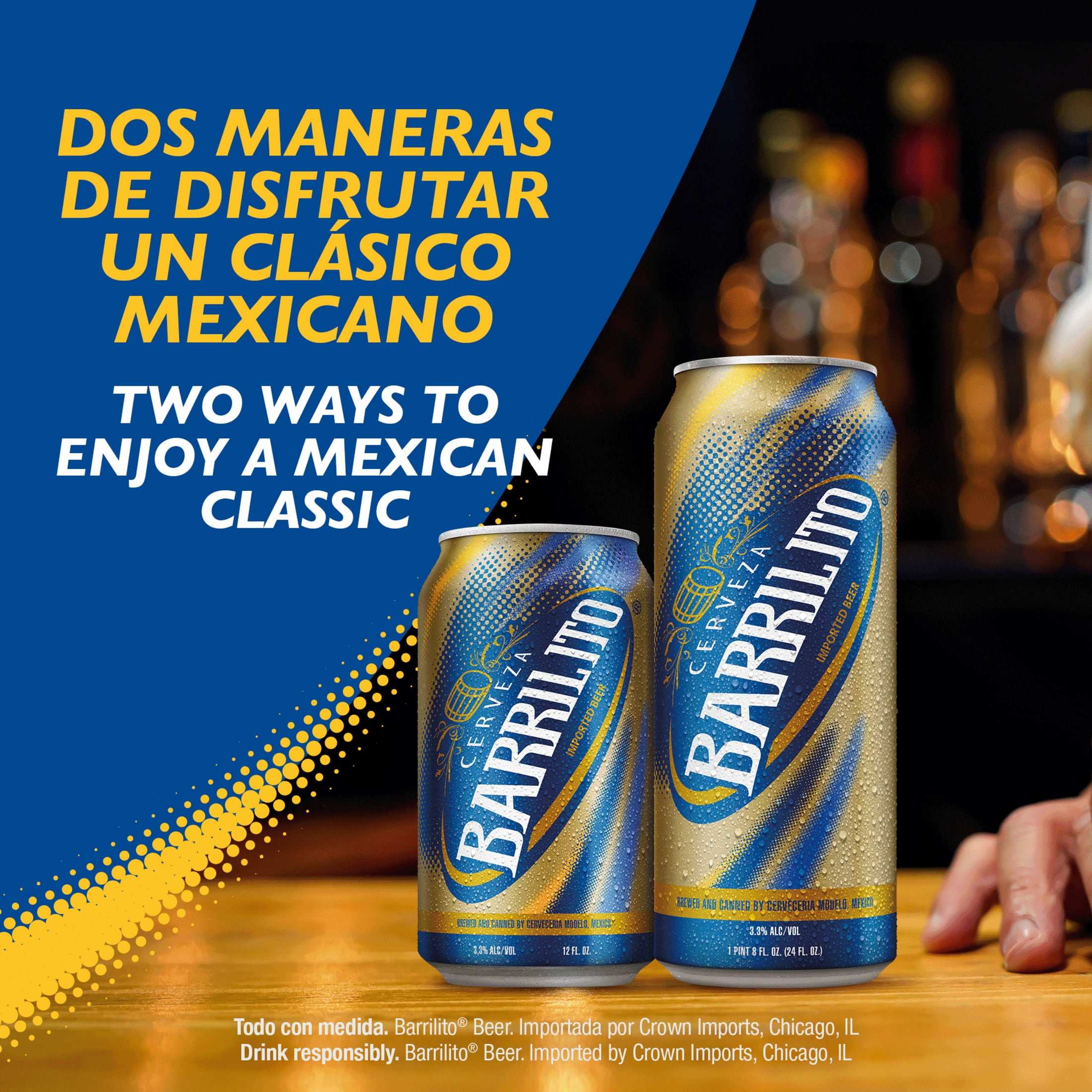 Barrilito Cerveza Mexican Import Beer, 12 pack of 12 fl. oz. cans, 3.3% ABV