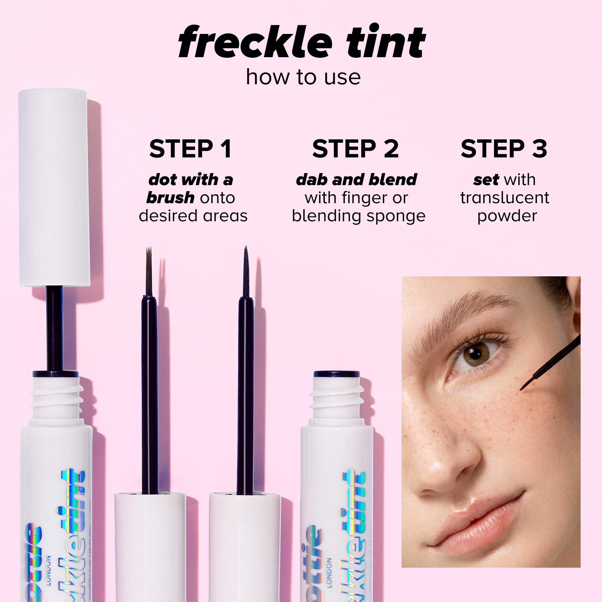 Lottie London Freckle Tint, Faux Freckle Pen, Light, 0.1 fl oz
