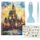 thumbnail image 1 of Álbum de pegatinas reutilizable de 40 páginas, diseño de castillo, para guardar pegatinas, 21,8 x 14,7 cm, doble cara, impermeable, en blanco, para pegar, con herramientas., 1 of 9