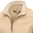 thumbnail image 5 of Men's Stand Up Collar Sports Jacket with Contrasting Stripes and Zippered Jacket, Modern Design for Active Lifestyles and Casual Outings,Khaki,3XL, 5 of 5