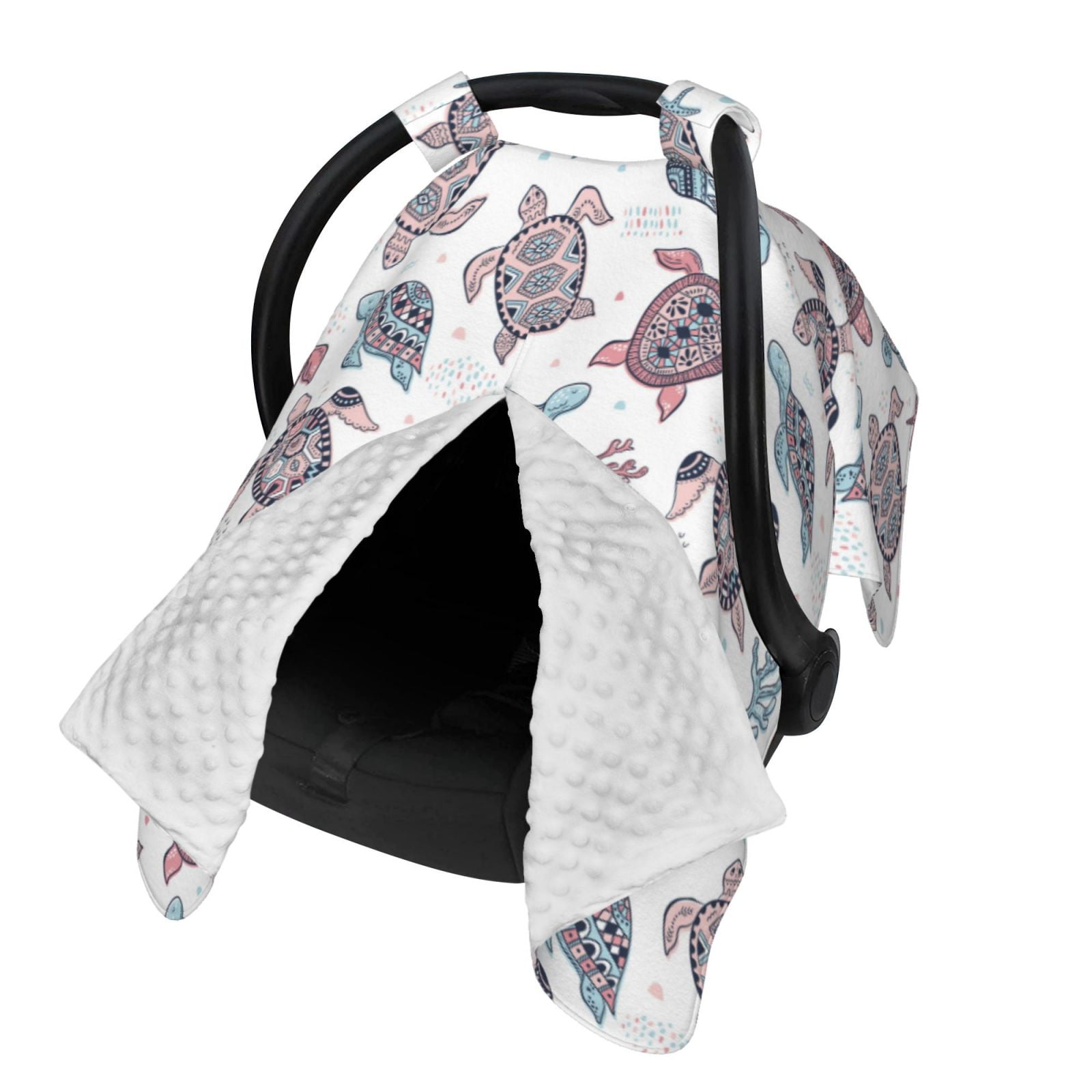 Naloa Tribal Style Turtle Baby Car Seat Cover, Breathable Baby Carrier Cover, Multiuse Baby Carrier Cover & Nursing Breastfeeding Cover