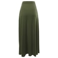 thumbnail image 3 of A2Y Women's Drawstring Waist Side Pockets Rayon Maxi Skirt Dark Olive 5XL, 3 of 4