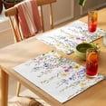 thumbnail image 4 of Spring Floral Placemats Set of 8, Watercolor Yellow Purple Flowers Green Leaf Rustic Non-Slip Place Mats Washable Table Mats for Kitchen Dining Table Decorations Indoor/Outdoor, 4 of 9