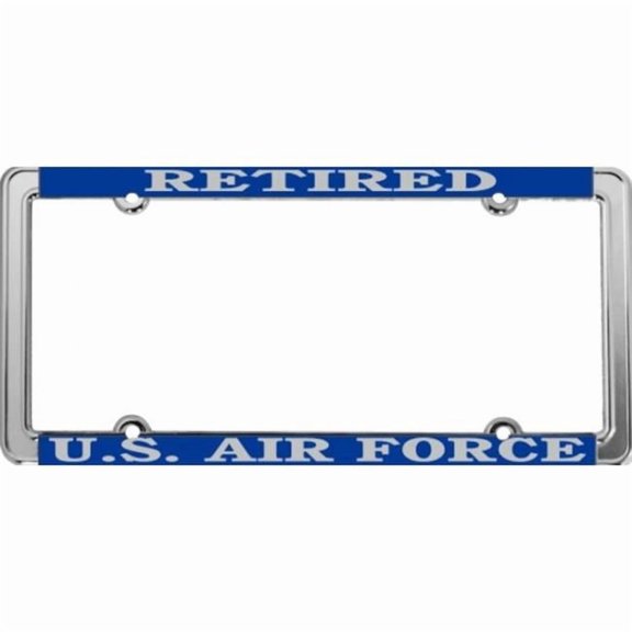 U.S. Air Force Retired Thin Rim Chrome License Plate Frame
