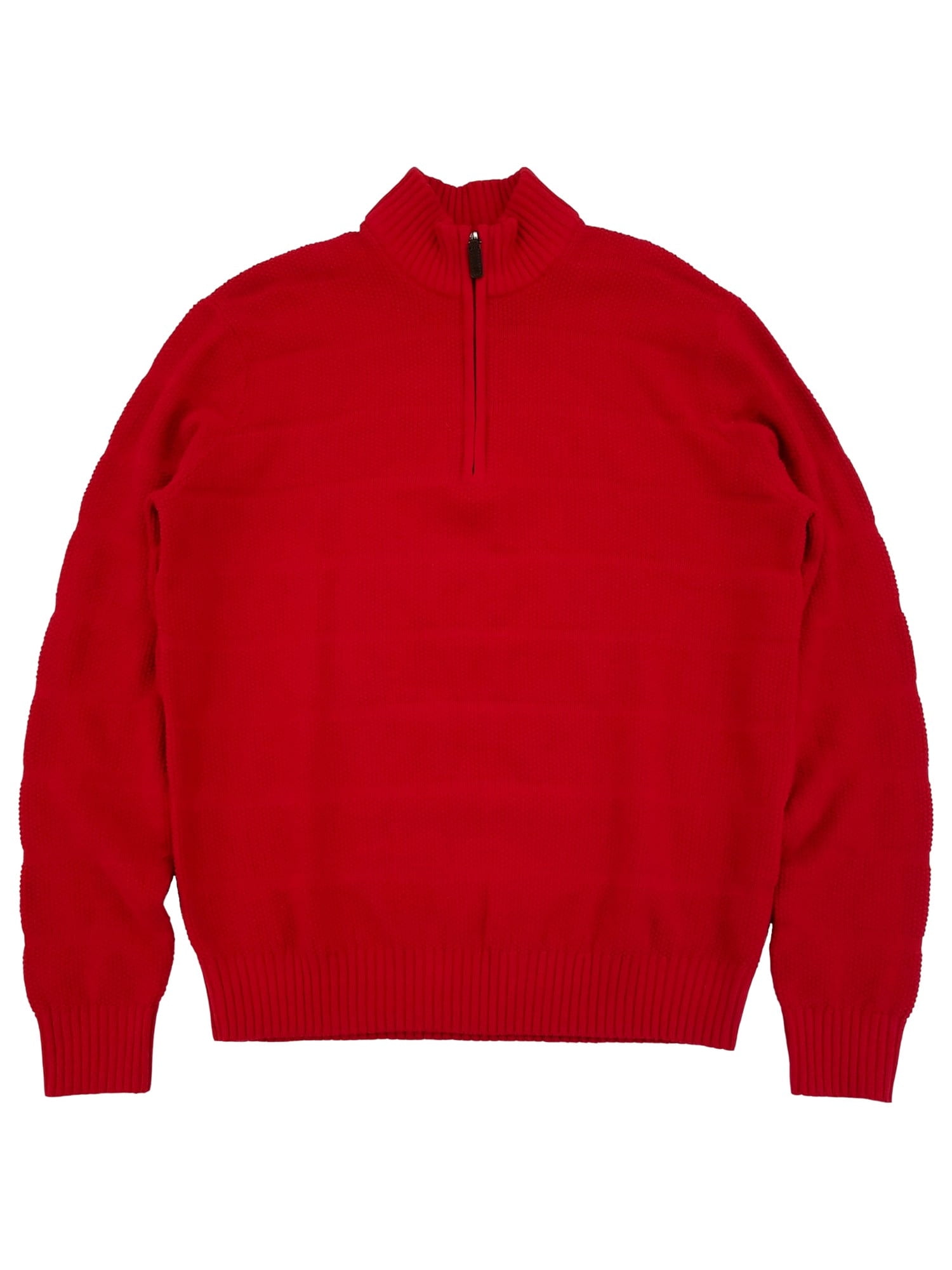 IZOD Mens Peacoat Blue Long Sleeve Fair Isle Quarter-Zip Sweater