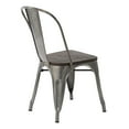 thumbnail image 3 of HomeRoots  32.5 x 17.3 x 17.3 in. Silver & Brown Wood & Metal Slat Back Dining Chair - Set of 4, 3 of 3