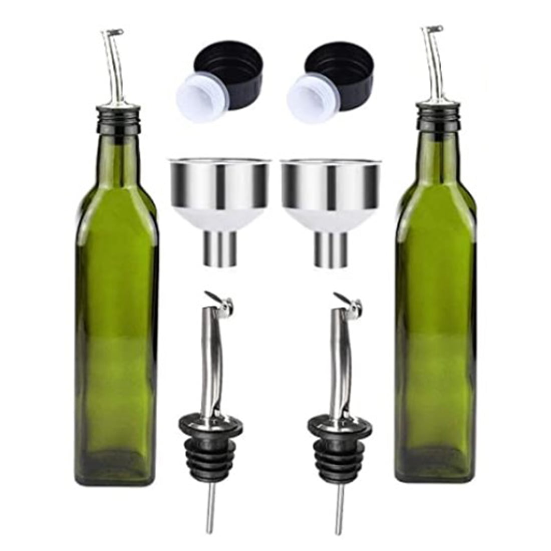 Set of 2 Oil Pourers Chef Aid Bottle Dispenser Oil Drizzle Vinegar Wine Spouts 