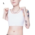 thumbnail image 2 of Sonducket Camiseta sin mangas Tomboy Breast Chaleco Camisa Pecho Binder Trans Adelgazante Ropa interior elástica Vendaje reforzado Mujer Ropa interior Blanco L, 2 of 6