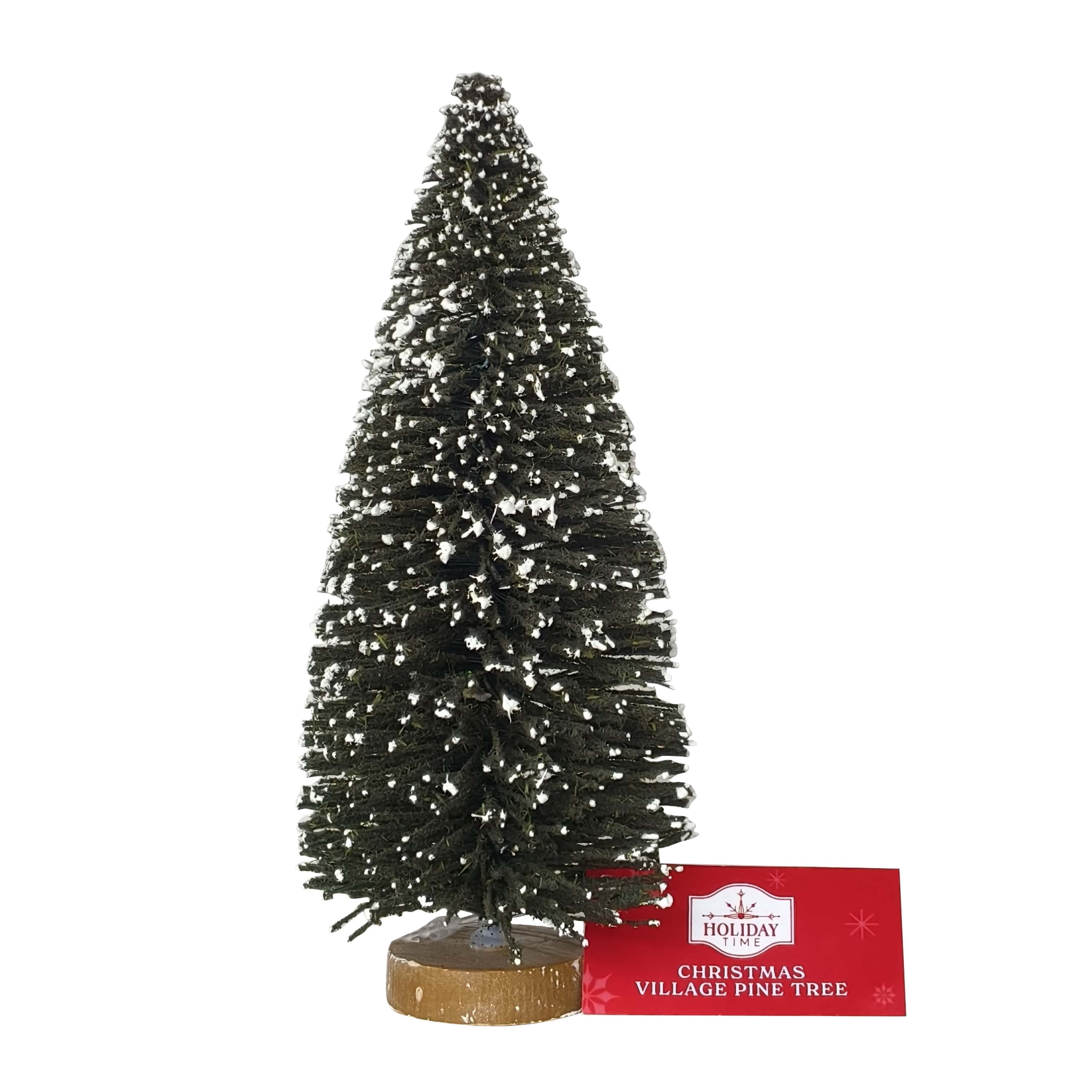 Christmas Village Frosted Pine Tree, Green, 6", by Holiday Time
