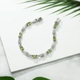 thumbnail image 4 of Gem Stone King 925 Sterling Silver Green Peridot Tennis Bracelet for Women (4.00 Cttw, Gemstone August Birthstone, Oval 6X4MM, 7 inch), 4 of 6