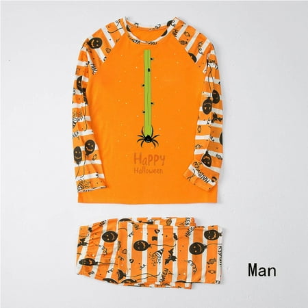

Dihao Halloween Family Pajamas Parent-Child Halloween Printed Daddy Home Wear Pajamas Man Loungewear Tops+Pants Two-Piece Set