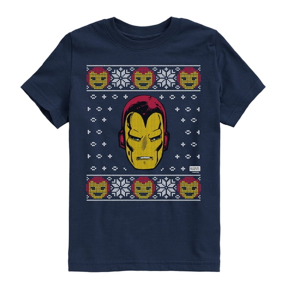 Iron Man - Christmas Sweater - Youth Boys Short Sleeve Graphic T-Shirt