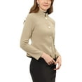 thumbnail image 4 of INSPIRE CHIC Women's Peplum Cropped Woolen Jacket Coat M Khaki, 4 of 6
