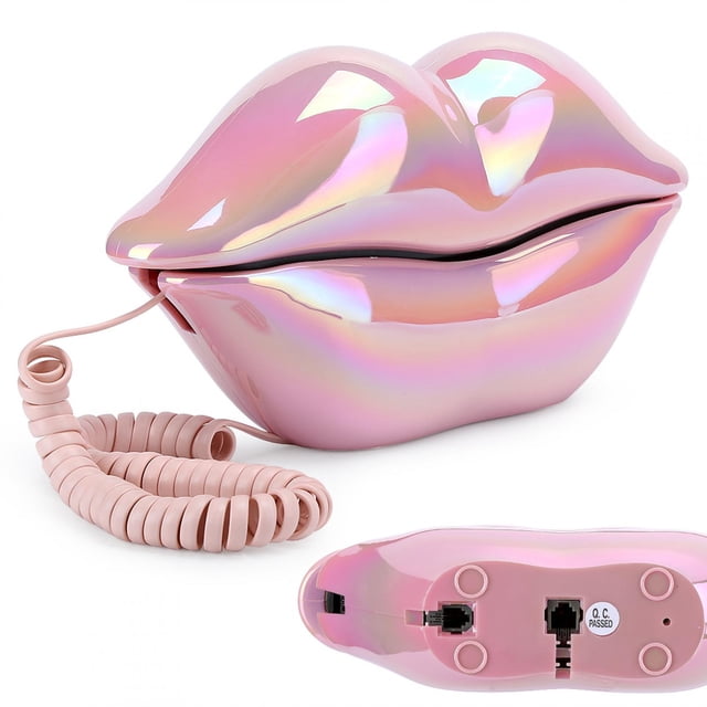 Teléfono de Labios, Galvanoplastia Rosa Labio Divertido Galvanoplastia Teléfono de Labios Teléfono de Moda Máxima Comodidad